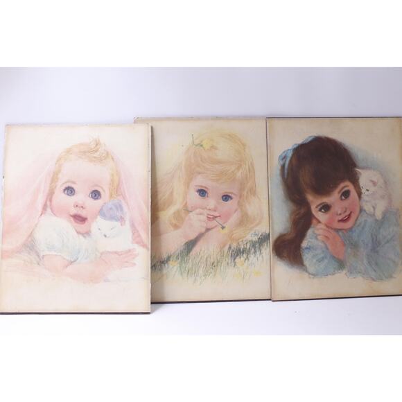 Francis Hook, Northern Tissue, Girls Ad Prints, Wooden Plaques,~ 241111-DIM E-2 - Picture 1 of 6